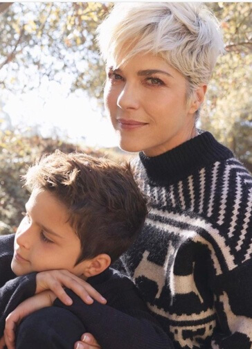 Selma Blair with her son